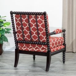 DTY Indoor Living Silverthorne Spindle Chair, Espresso/Red Moroccan Tile -GDF sofa Shop 004115910f627338 8035 w800 h800 b0 p0