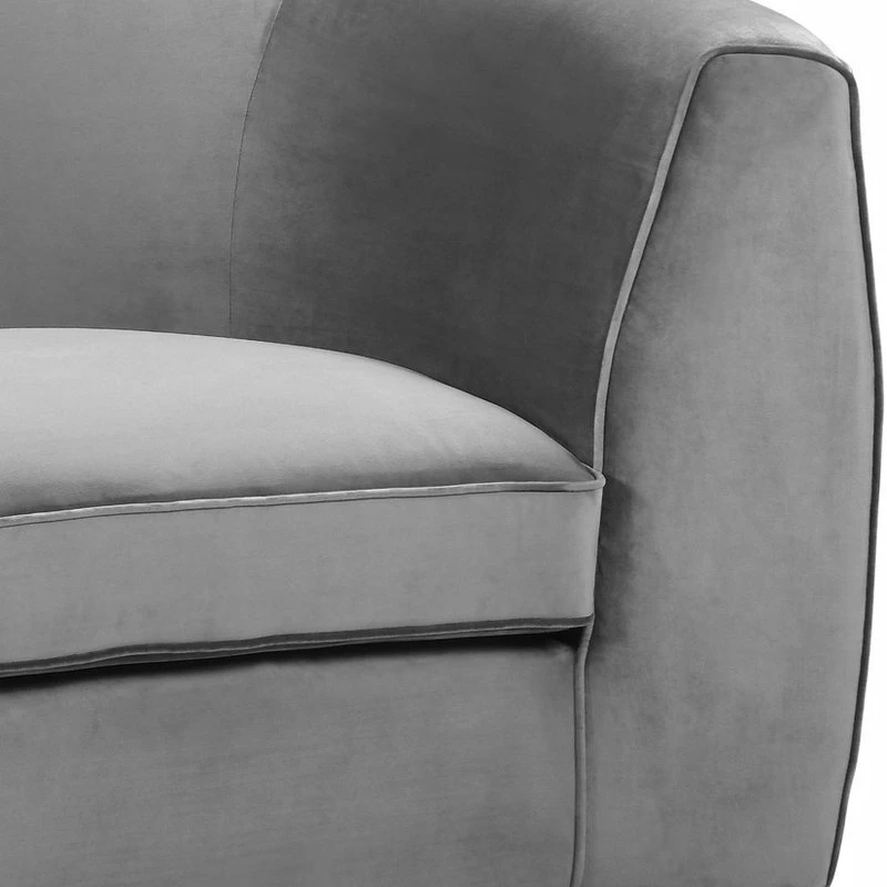 Meridian Furniture Julian Velvet Chair, Gray, Gold Base 7 Meridian Furniture Julian Velvet Chair, Gray, Gold Base - Image 5