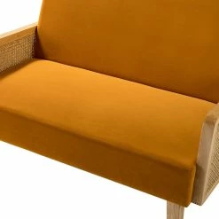 Karat Home Wicker Arm Loveseat, Yellow -GDF sofa Shop 0091bf9e01e8ca11 0817 w800 h800 b0 p0