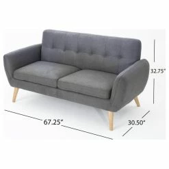 GDFStudio GDF Studio Joseline Mid Century Modern Petite Fabric Sofa, Dark Gray -GDF sofa Shop 00d1e6640f909107 0705 w800 h800 b1 p0