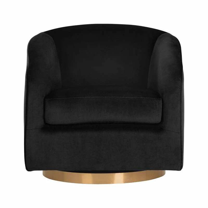 Sunpan Modern Home Hazel Swivel Lounge Chair, Black Sky 4 Sunpan Modern Home Hazel Swivel Lounge Chair, Black Sky - Image 2