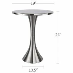 Lumisource 24" H Round Metal Brushed Nickel Side Accent Table -GDF sofa Shop 01913456027d0dce 9803 w800 h800 b1 p0