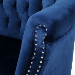 GDFStudio GDF Studio Melaina Tufted Scroll Arm New Velvet Loveseat, Navy Blue -GDF sofa Shop 0201fa820f90643b 3600 w800 h800 b0 p0