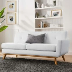 LexMod Engage Right-Arm Upholstered Fabric Loveseat, White -GDF sofa Shop 0211a7d701395450 1666 w800 h800 b0 p0