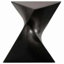 Leisuremod Randolph Modern Triangle Accent Side End Table, Black