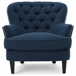 GDFStudio GDF Studio Alfred Royal Vintage Design Upholstered Arm Chair, Dark Blue -GDF sofa Shop 029127c401aebf36 9354 w800 h800 b1 p0