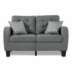 Domain Industries Inc. Lexicon Sinclair Upholstered Loveseat With 2 Pillows In Gray -GDF sofa Shop 0311a6e70f2f7ee0 2561 w800 h800 b1 p0