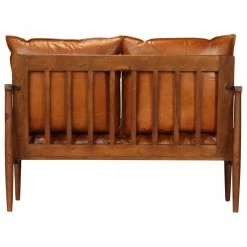 Vida XL International B.V. VidaXL 2-Seater Sofa Real Leather With Acacia Wood Brown Chair Seat Furniture -GDF sofa Shop 03810fd802f14c89 8278 w800 h800 b1 p0