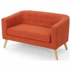 GDFStudio GDF Studio Carol Button Back Mid Century Fabric Modern Loveseat, Muted Orange -GDF sofa Shop 04114b620f907abf 6781 w800 h800 b1 p0