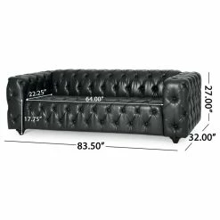 GDFStudio Marengo Contemporary Tufted 3 Seater Sofa, Midnight + Espresso, Faux Leather -GDF sofa Shop 0481c89a00fa7ca8 9145 w800 h800 b1 p0