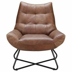 Moe's Home Collection Graduate Lounge Chair Open Road Brown Leather