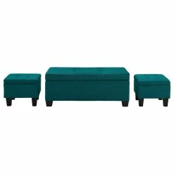 Picket House Everett 3-Pack Storage Ottoman, Teal