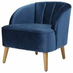 GDFStudio GDF Studio Scarlett Modern New Velvet Club Chair, Cobalt