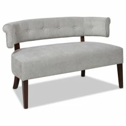 Jennifer Taylor Home Jared Roll Arm Tufted Bench Settee, Silver Gray Polyester Yarn-Dyed 19 Jennifer Taylor Home Jared Roll Arm Tufted Bench Settee, Silver Gray Polyester Yarn-Dyed -GDF sofa Shop 06315d3d01959341 9536 w800 h800 b1 p0
