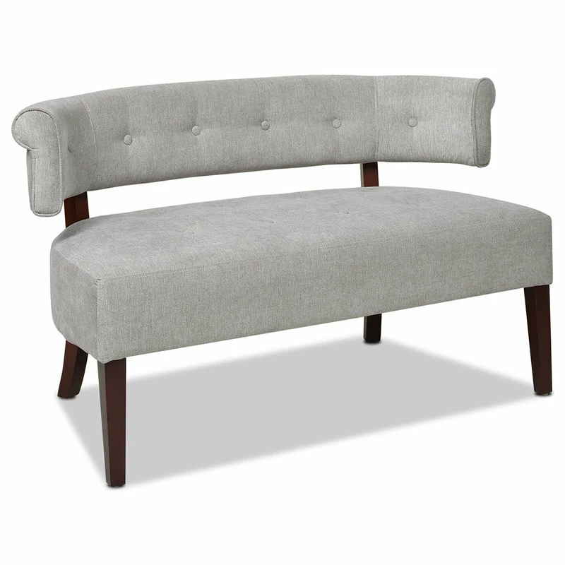 Jennifer Taylor Home Jared Roll Arm Tufted Bench Settee, Silver Gray Polyester Yarn-Dyed 7 Jennifer Taylor Home Jared Roll Arm Tufted Bench Settee, Silver Gray Polyester Yarn-Dyed - Image 5
