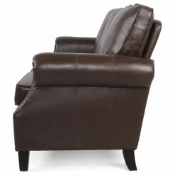 GDFStudio Burkehaven Contemporary Faux Leather 3 Seater Sofa, Nailhead Trim, Dark Brown 18 GDFStudio Burkehaven Contemporary Faux Leather 3 Seater Sofa, Nailhead Trim, Dark Brown -GDF sofa Shop 0691ef6b032d4f0a 1308 w800 h800 b1 p0