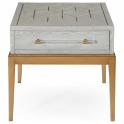 BASSETT MIRROR CO. Bassett Mirror Perrine Rectangle End Table In Soft Graphite 2430-LR-200EC