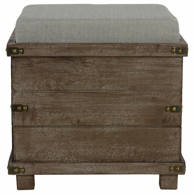 Cortesi Home Scusset Storage Chest Tray Ottoman In Fabric And Wood, Grey 5 Cortesi Home Scusset Storage Chest Tray Ottoman In Fabric And Wood, Grey - Image 3