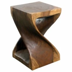 Kammika Import Export Co., Ltd (Thailand) Haussmann® Original Wood Twist Stool 12 X 12 X 18 In High Walnut Oil -GDF sofa Shop 0741ca4201baad9e 9894 w800 h800 b1 p0