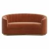 HOMARY 70.9" Curved Sofa Orange Velvet Upholstery Modern Couch Floor Sofa In Small -GDF sofa Shop 088178ba0107ac04 9946 w800 h800 b1 p0