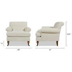 Jennifer Taylor Home Alana Lawson Accent Arm Chair Metal Casters, Light Beige -GDF sofa Shop 091130190376c06e 6595 w800 h800 b1 p0