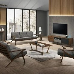 Vig Furniture Inc. Modrest Candea Mid-Century Walnut And Gray Loveseat -GDF sofa Shop 0a4140280e7dab90 6127 w800 h800 b0 p0