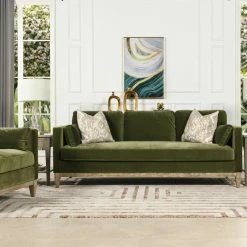 Jennifer Taylor Home Knox 84" Modern Farmhouse Sofa, Olive Green Performance Velvet -GDF sofa Shop 0a714e09036c06f9 6632 w800 h800 b0 p0