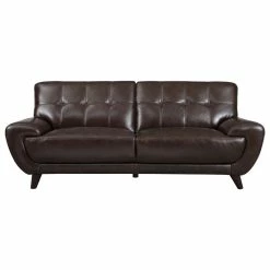 KEMP INTERNATIONAL INC Nicole Leather Craft Sofa, Dark Brown