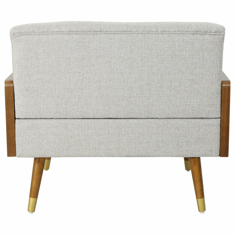 GDFStudio GDF Studio Greta Mid Century Modern Fabric Club Chair, Beige/Dark Walnut 8 GDFStudio GDF Studio Greta Mid Century Modern Fabric Club Chair, Beige/Dark Walnut - Image 6