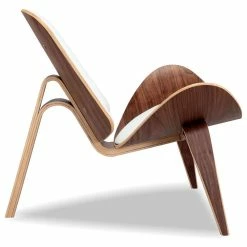 Kardiel Tripod Plywood Modern Lounge Chair, Genuine Italian Leather, Wihte Seat, Walnut -GDF sofa Shop 0c81564c0c6ca097 4710 w800 h800 b1 p0