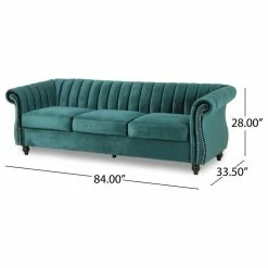 GDFStudio Olga Modern Glam Velvet 3 Seater Sofa, Teal, Dark Brown -GDF sofa Shop 0d11e13e0f9063a4 3711 w800 h800 b1 p0