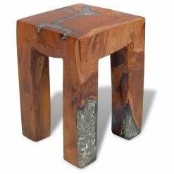 Vida XL International B.V. VidaXL Solid Teak Wood Stool Chair Side Accent Table Flower Plant Stand Resin -GDF sofa Shop 0d712ce20bfc8313 4908 w800 h800 b1 p0