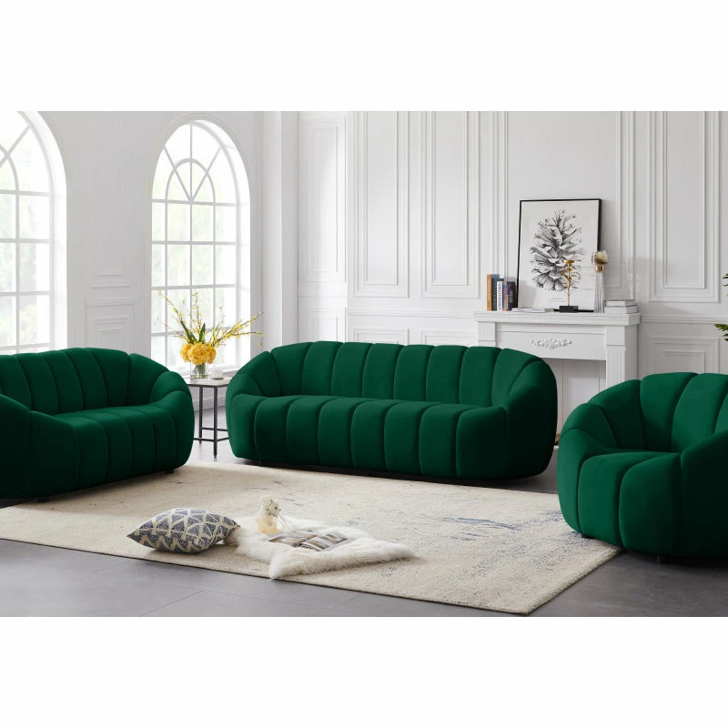 Meridian Furniture Elijah Velvet Upholstered Loveseat, Green 11 Meridian Furniture Elijah Velvet Upholstered Loveseat, Green - Image 9