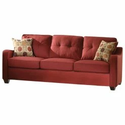 Acme Furniture Cleavon II Sofa With 2 Pillows, Red