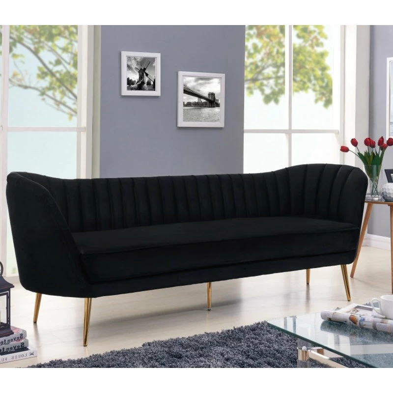 Meridian Furniture Margo Velvet Sofa, Black 5 Meridian Furniture Margo Velvet Sofa, Black - Image 3