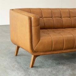 Ashcroft Allen Mid Century Modern Tufted Genuine Leather Sofa In Cognac Tan -GDF sofa Shop 0f51b0460f9f9c85 5851 w800 h800 b0 p0