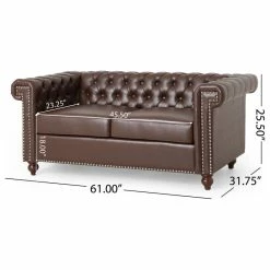 GDFStudio Timber Contemporary Button Tufted Loveseat With Nailhead Trim, Dark Brown And Es -GDF sofa Shop 0fc1b51500d2fffe 5898 w800 h800 b1 p0
