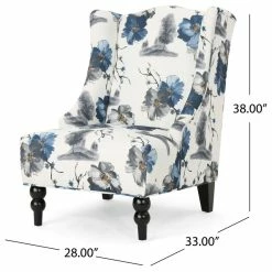 GDFStudio GDF Studio Alonso Contemporary Wingback Fabric Club Chair, Print/Dark Brown -GDF sofa Shop 0fe128dc01e14820 4318 w800 h800 b1 p0