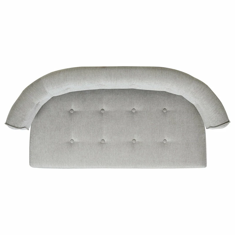 Jennifer Taylor Home Jared Roll Arm Tufted Bench Settee, Silver Gray Polyester Yarn-Dyed 9 Jennifer Taylor Home Jared Roll Arm Tufted Bench Settee, Silver Gray Polyester Yarn-Dyed - Image 7