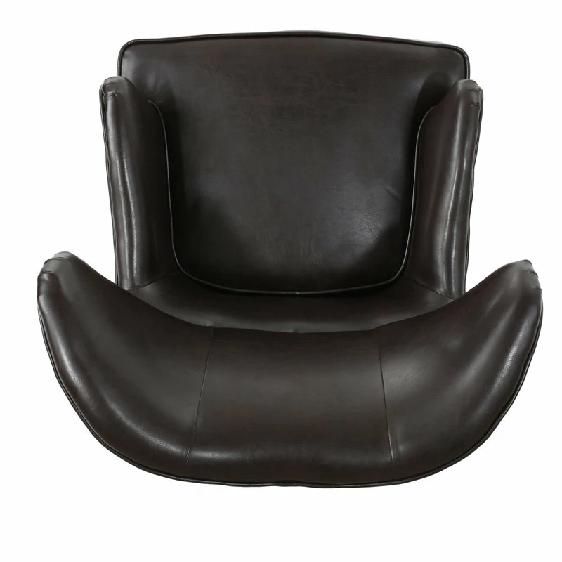 GDFStudio GDF Studio Romford Bonded Leather Wingback Club Chair, Brown 10 GDFStudio GDF Studio Romford Bonded Leather Wingback Club Chair, Brown - Image 8