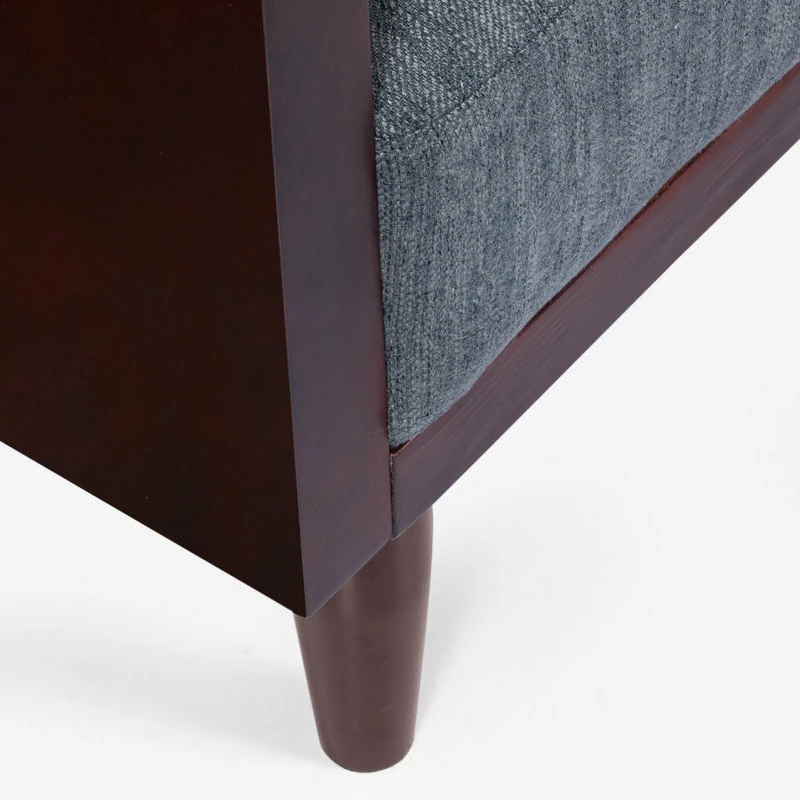 GDFStudio Bagan Mid-Century Modern Upholstered 3 Seater Sofa, Charcoal + Dark Walnut 6 GDFStudio Bagan Mid-Century Modern Upholstered 3 Seater Sofa, Charcoal + Dark Walnut - Image 4