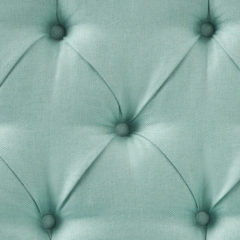 GDFStudio GDF Studio Nicoletta Tufted Fabric Settee Loveseat, Light Mint Blue 8 GDFStudio GDF Studio Nicoletta Tufted Fabric Settee Loveseat, Light Mint Blue - Image 6