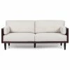 GDFStudio Bagan Mid-Century Modern Upholstered 3 Seater Sofa, Beige + Dark Walnut -GDF sofa Shop 1131be0b006ff3ab 8415 w800 h800 b1 p0