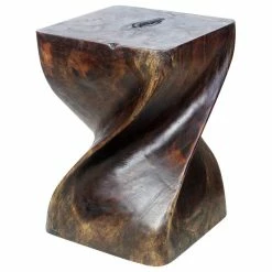 Kammika Import Export Co., Ltd (Thailand) Haussmann Big Twist Wood Stool Table 14 In SQ X 20 In H Mocha Oil -GDF sofa Shop 1151e1730cab5d10 6315 w800 h800 b1 p0
