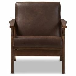 Baxton Studio Bianca Mid-Century Modern Distressed Lounge Chair, Dark Brown Faux Leather 14 Baxton Studio Bianca Mid-Century Modern Distressed Lounge Chair, Dark Brown Faux Leather -GDF sofa Shop 1181335209cbe11d 9621 w800 h800 b1 p0