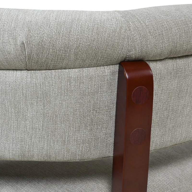 Jennifer Taylor Home Jared Roll Arm Tufted Bench Settee, Silver Gray Polyester Yarn-Dyed 14 Jennifer Taylor Home Jared Roll Arm Tufted Bench Settee, Silver Gray Polyester Yarn-Dyed - Image 12