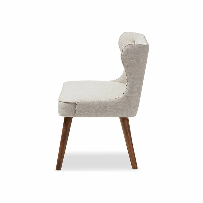 Baxton Studio Scarlett Upholstered Accent Chair With Tuffting, 2-Seater, Light Beige 5 Baxton Studio Scarlett Upholstered Accent Chair With Tuffting, 2-Seater, Light Beige - Image 3