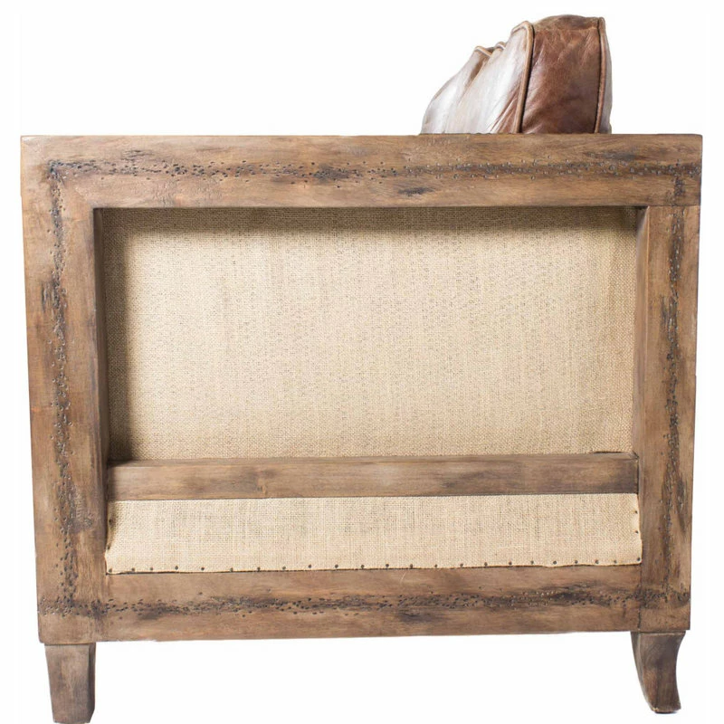 Moe's Home Collection Darlington Sofa Grazed Brown Leather 4 Moe's Home Collection Darlington Sofa Grazed Brown Leather - Image 2