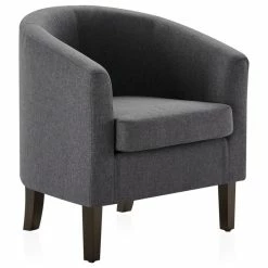 Belleze Modern Club Chair Barrel Design, Gray