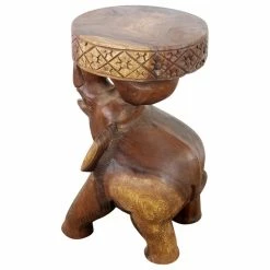 Kammika Import Export Co., Ltd (Thailand) Haussmann Wood Elephant Chang Stool 11 In DIA X 20 In H Walnut Oil -GDF sofa Shop 1341842c00ffb637 8236 w800 h800 b1 p0